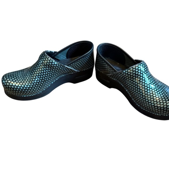 Dansko Green And Black Polka Dot Patent Leather Clogs Size EU 38 US 7.5-8 - Picture 7 of 8